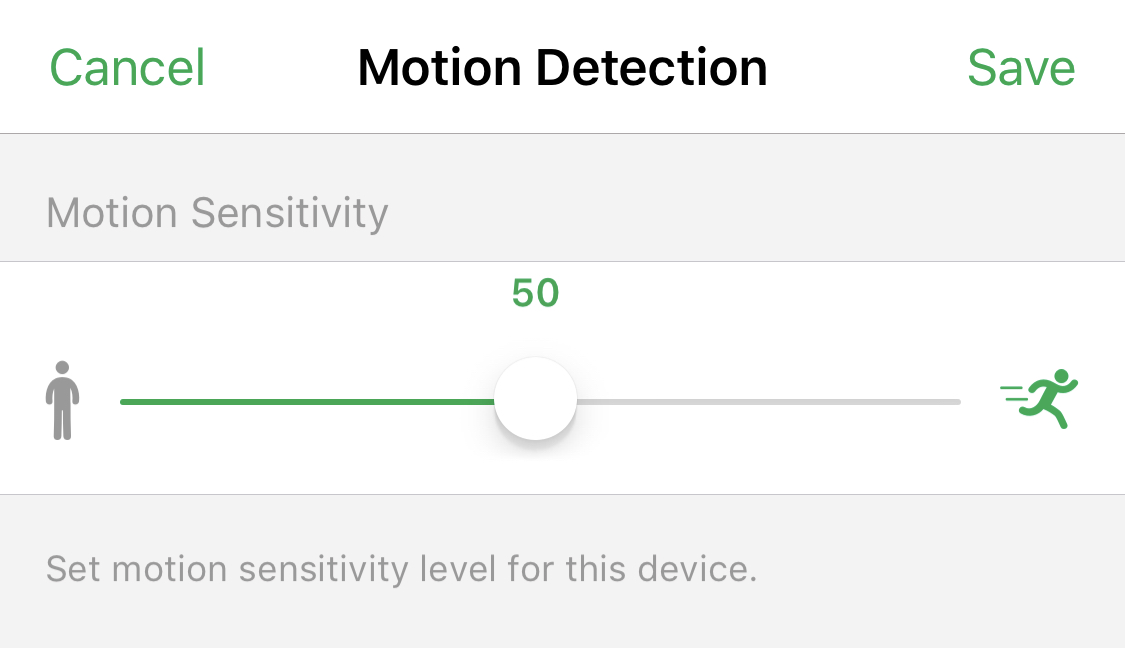 Adjust Motion Detection Sensitivity