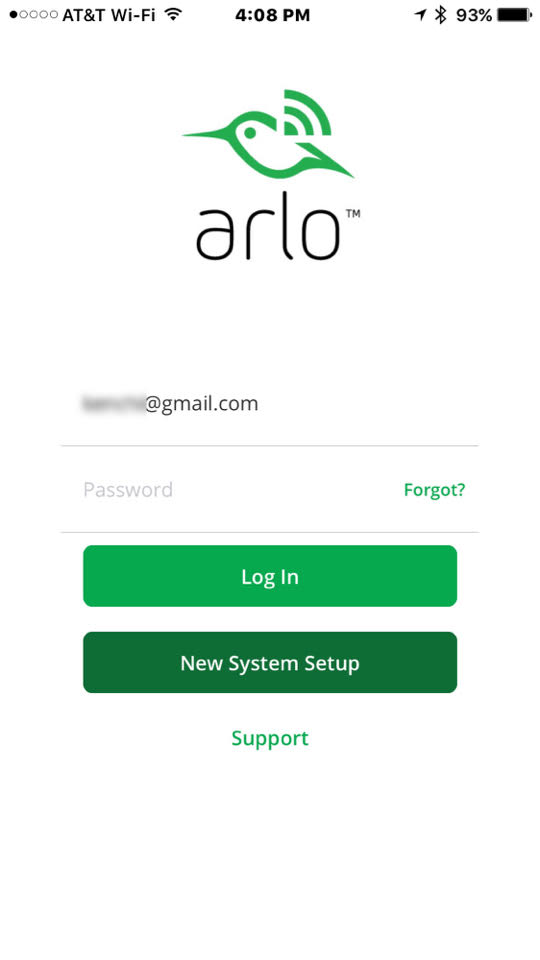 Log in to the Arlo